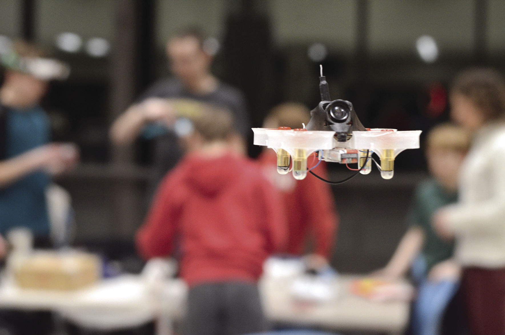 drones edina high school - hovering